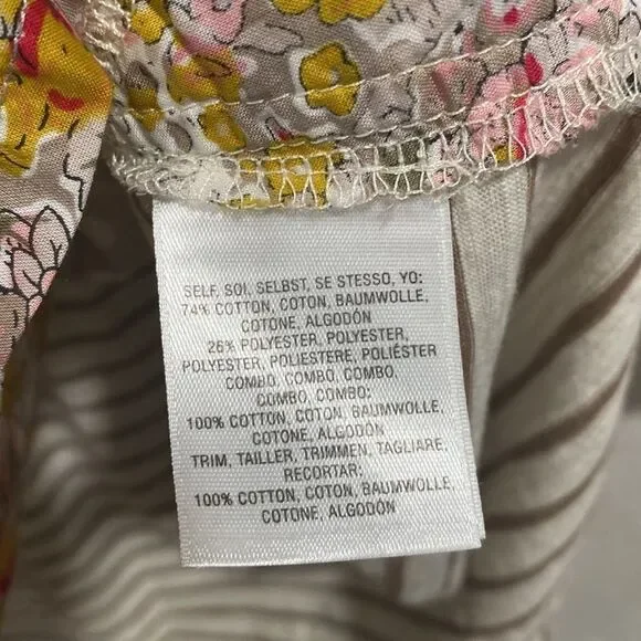 💥BOGO💥 Postmark Anthropologie White & Tan Farrago Tunic Top Size Large - Picture 5 of 9